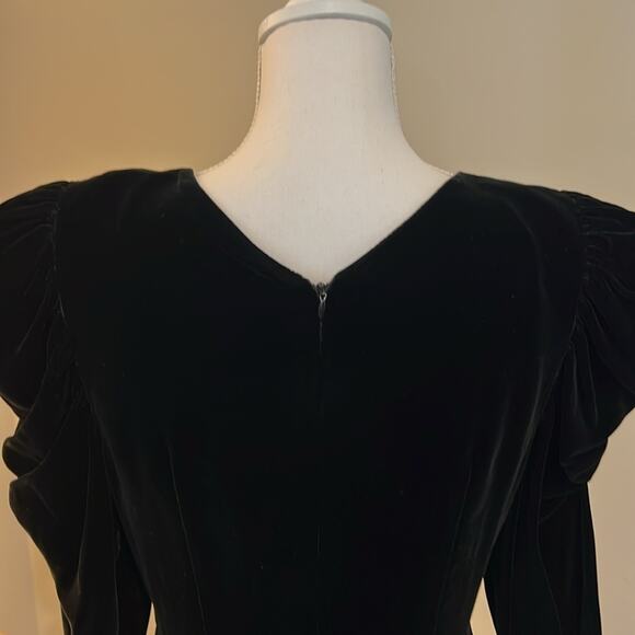 Beautiful Vintage GENET VIVIEN Black‎ Velvet Dress S Cocktail Sexy Sequined Gold - Picture 10 of 16